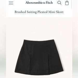 Abercrombie & Fitch Brushed Suiting Pleated Mini Skort